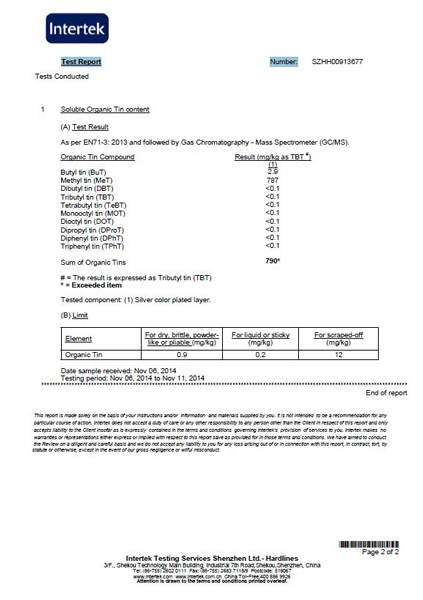 鍍錫鐵檢測報告